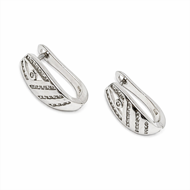 Ezüst Francia Kapcsos Fülbevaló EE 97740